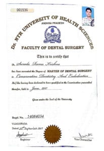 Dr. NTR University Certificate